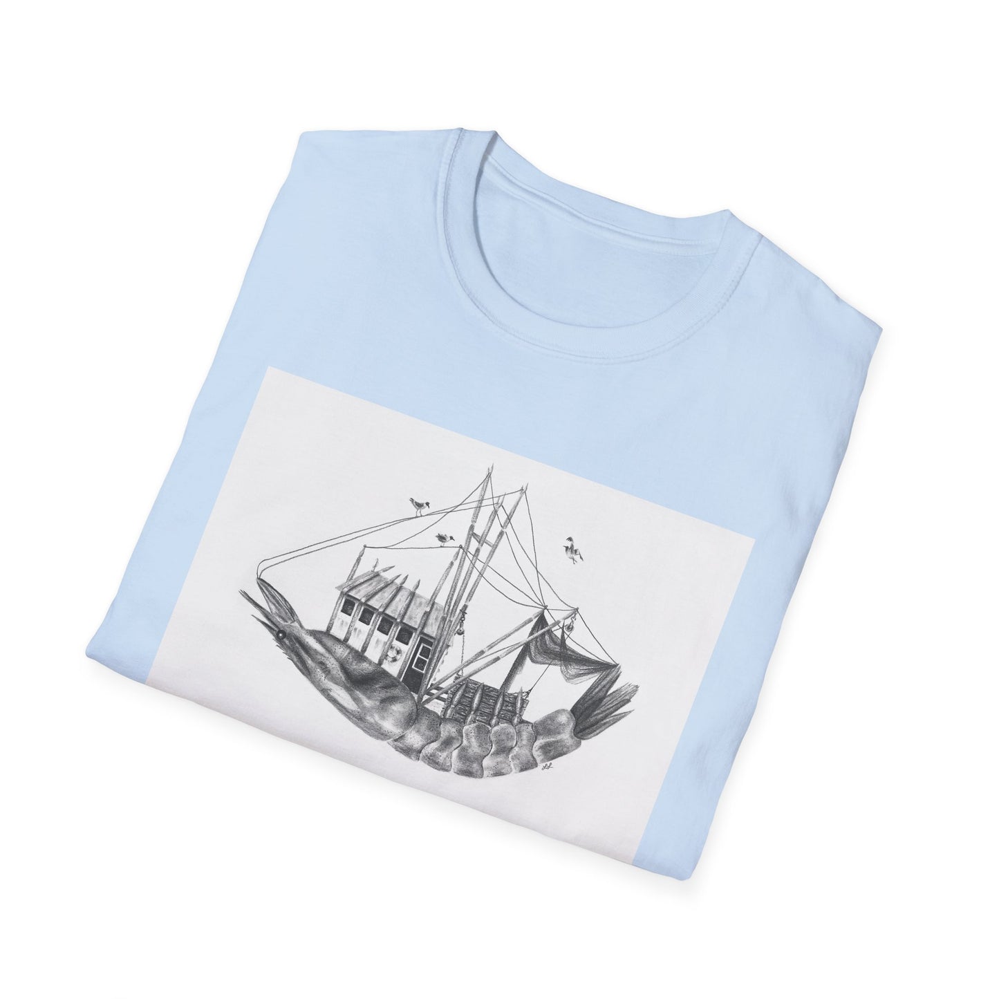 "Shrimp Boat" - Adult Unisex Softstyle T-Shirt