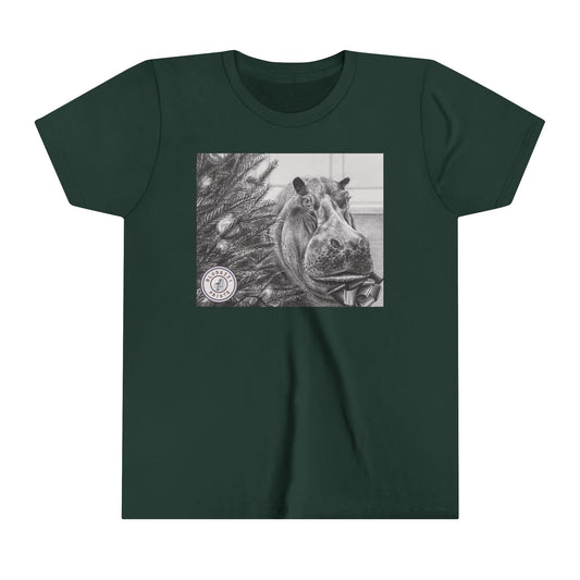 "Hippopotamus For Christmas" - Youth Short Sleeve Tee